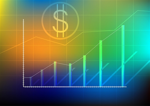 Graph showing trend increase with dollar sign in middle, representing financial growth.