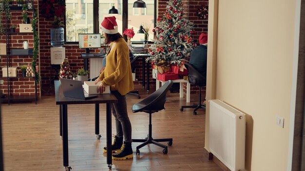 An interior shot of a house beautifully decorated for Christmas, showcasing professional holiday decorating services.