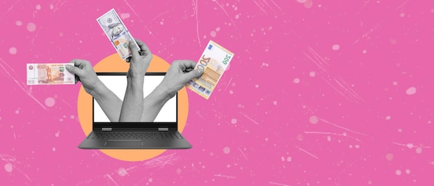 A collage of digital screens showcasing various gig economy platforms: Upwork, Fiverr, Uber, and Etsy. Each screen displays a user interface with job listings, freelance profiles, and product listings. The overall image conveys a sense of diverse income opportunities.