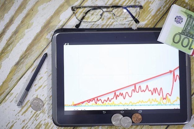 A graph showing the upward trend of freelance income over the past year. The graph is clean, professional, and easy to understand.