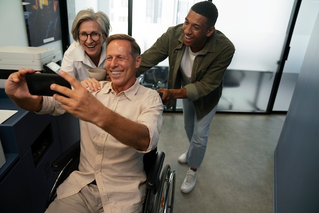 A diverse group of people, including elderly and disabled individuals, smiling and engaged in everyday activities, symbolizing the wide range of Social Security beneficiaries.