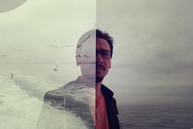 A split image. On one side, a person looking stressed while surrounded by bills. On the other side, the same person looking calm and relieved, with a balanced budget displayed on a tablet.