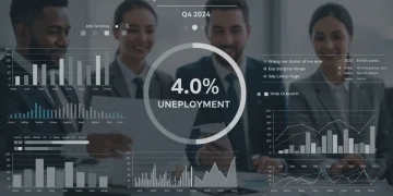 Infographic of Q4 2024 BLS unemployment rate and 2025 hiring outlook