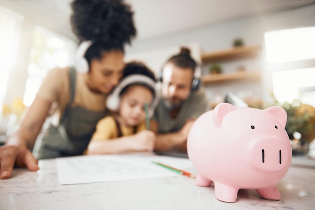 A family placing coins into a piggy bank labeled 'Tax Refund,' symbolizing the benefits of claiming the Child Tax Credit.
