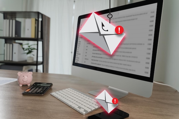 A screenshot of a fraudulent email claiming to be from a government agency, requesting personal information. The email contains numerous grammatical errors and a non-official logo.