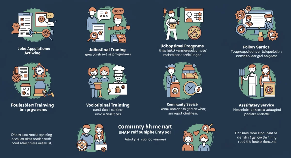Infographic showing pathways to fulfill SNAP work requirements