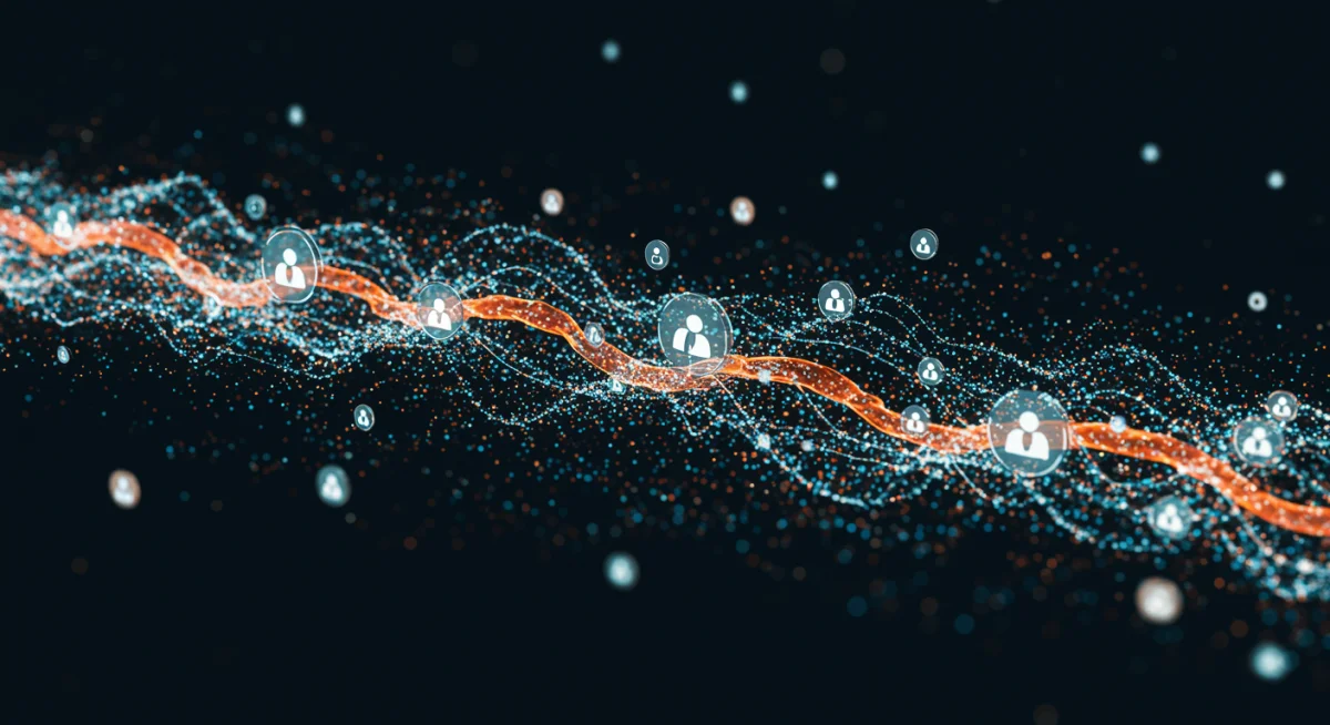 Secure data flow in blockchain network for decentralized social media, highlighting user data ownership and privacy.