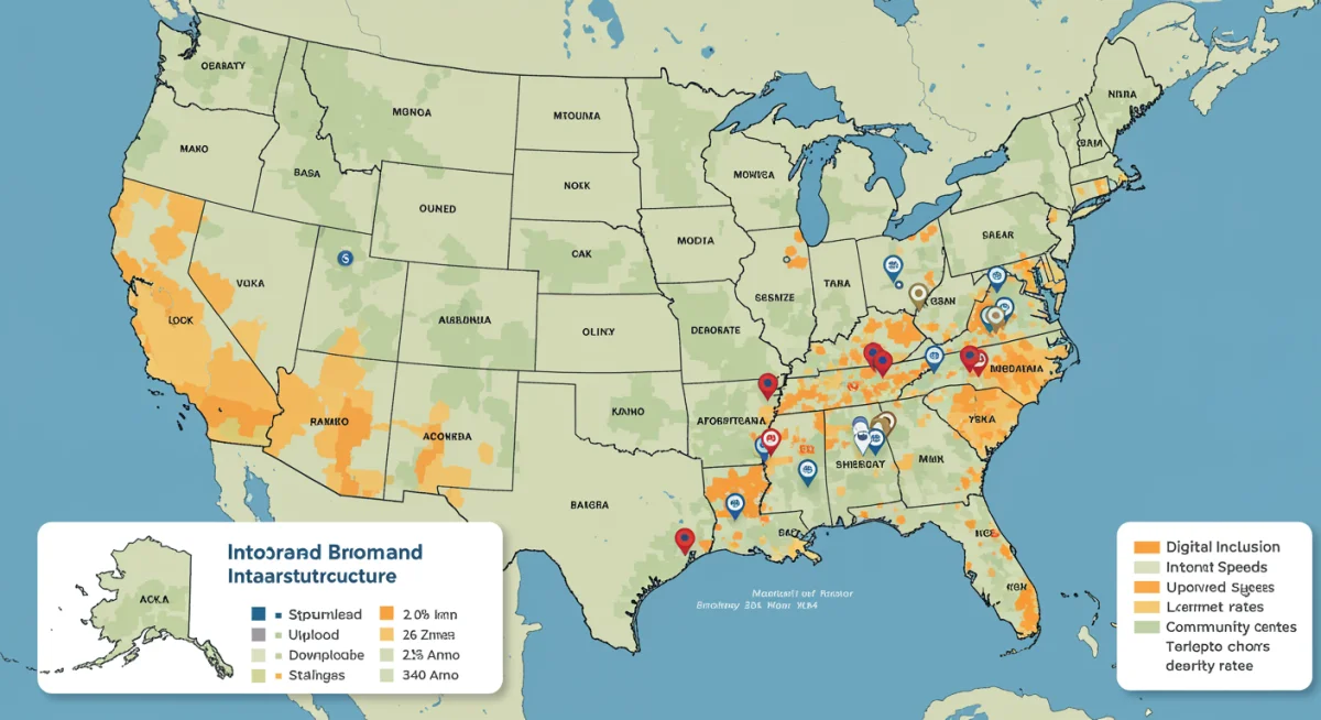U.S. map showing broadband infrastructure expansion and digital inclusion
