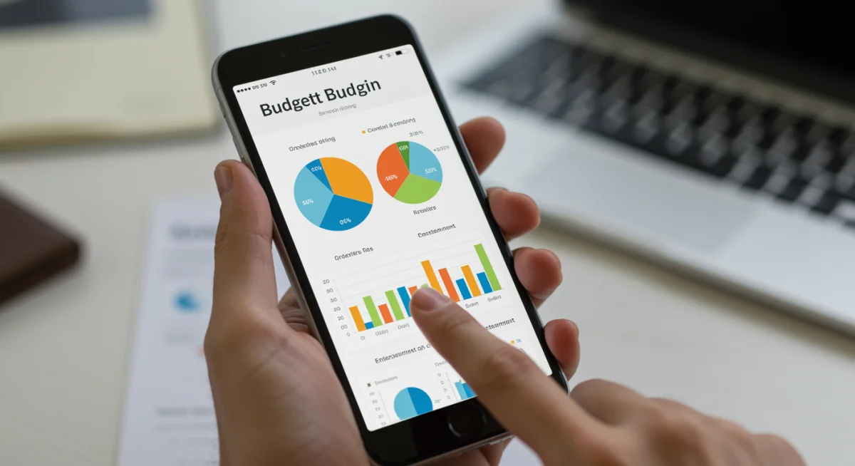 Budgeting app interface showing categorized spending for household expenses.