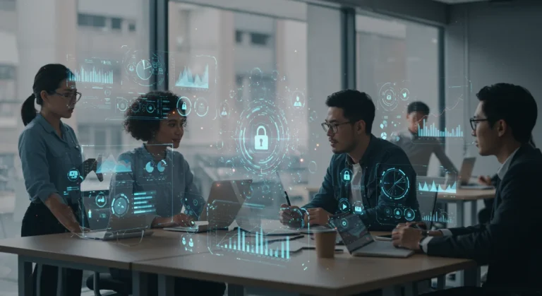 Professionals collaborating on future tech skills in 2026