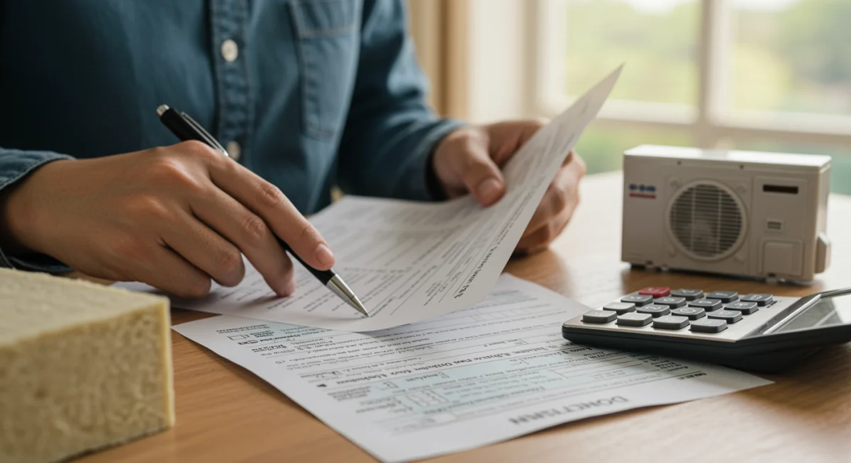 Homeowner reviewing energy efficient upgrade checklist