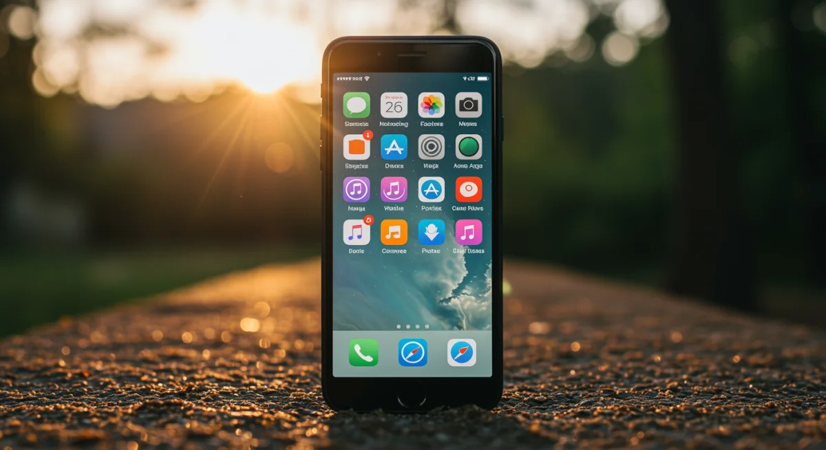 Simplified smartphone home screen promoting digital minimalism and focus