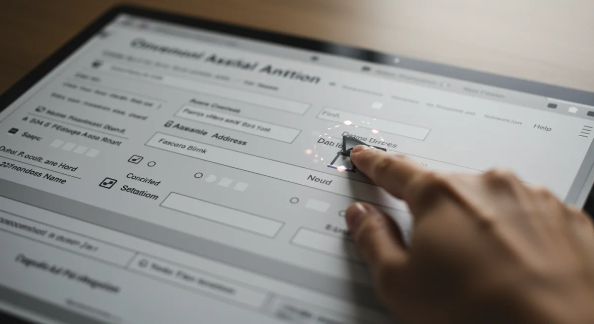 Online application form for HUD rental assistance with a user typing, representing the new digital application process.