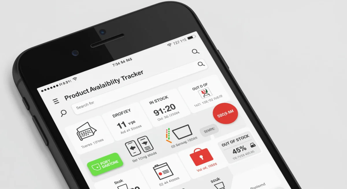 Smartphone app tracking real-time product availability for consumers