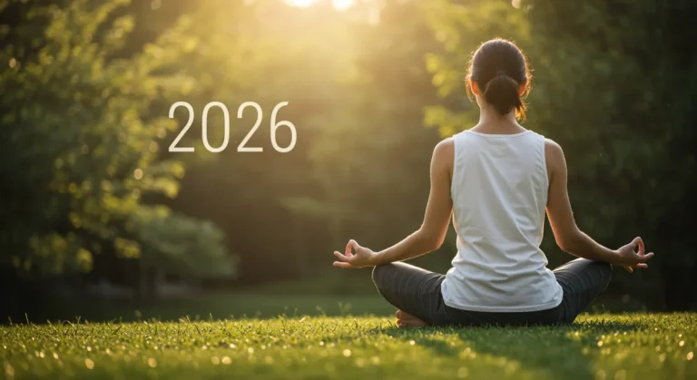 Serene person meditating, embracing imperfection, reduced stress