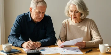 Senior couple analyzing Social Security updates on a tablet
