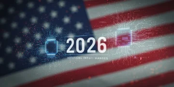 Illustration of AI regulations impact on US digital businesses for 2026