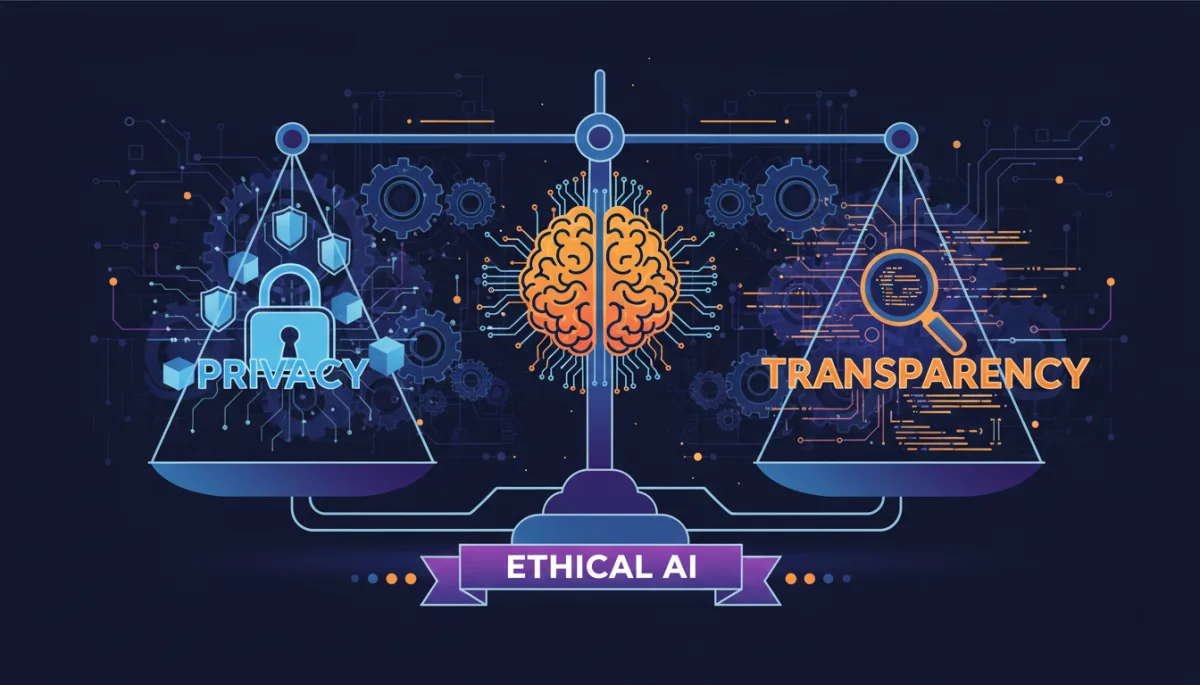 Balancing privacy and transparency in ethical AI development and data handling.
