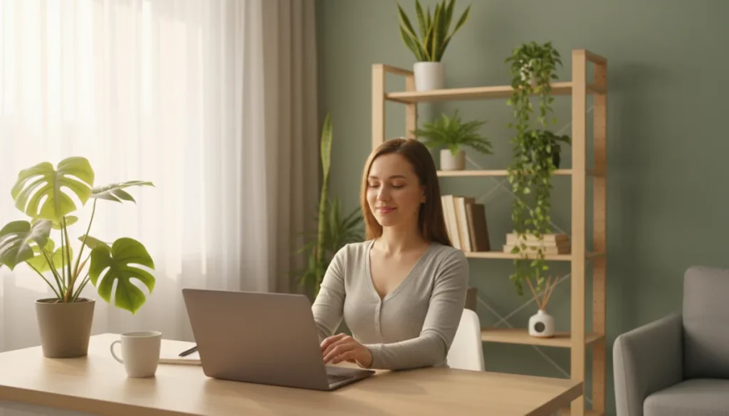 Person closing laptop, symbolizing digital detox and wellness