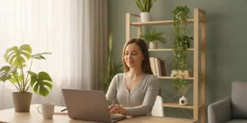 Person closing laptop, symbolizing digital detox and wellness